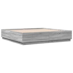 Berkfield Home Bed Frame without Mattress Grey Sonoma 200x200 cm - thumbnail 6