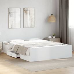 Berkfield Home Bed Frame with Drawers without Mattress White 160x200 cm - thumbnail 2