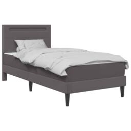 Berkfield Home Bed Frame with LED Strip Lights Grey 90 x 190 cm Faux Leather - thumbnail 3