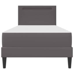 Berkfield Home Bed Frame with LED Strip Lights Grey 90 x 190 cm Faux Leather - thumbnail 8