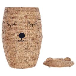 Wyld and Coco Wicker Bear Toy Hamper - Natural Water Hyacinth Lid - thumbnail 3