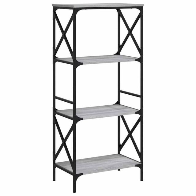 Berkfield Home Bookcase 4-Tier Grey Sonoma 59x35x132 cm Engineered Wood - Size: 59 x 35 x 132 cm - image 1