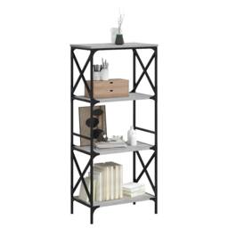 Berkfield Home Bookcase 4-Tier Grey Sonoma 59x35x132 cm Engineered Wood - Size: 59 x 35 x 132 cm - thumbnail 3