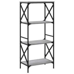 Berkfield Home Bookcase 4-Tier Grey Sonoma 59x35x132 cm Engineered Wood - Size: 59 x 35 x 132 cm - thumbnail 6
