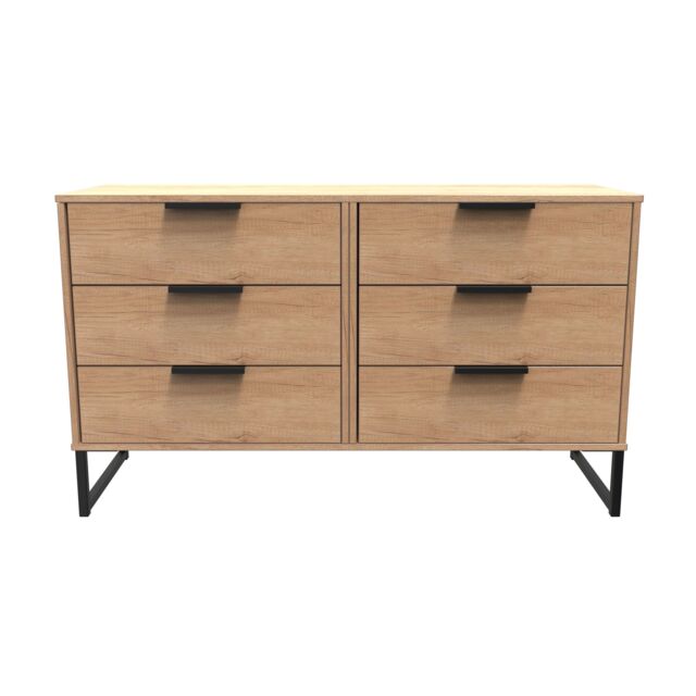 Ready Assembled 2 U Fuji 6 Drawer Wide Chest (Ready Assembled) in Natural - image 1