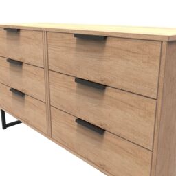 Ready Assembled 2 U Fuji 6 Drawer Wide Chest (Ready Assembled) in Natural - thumbnail 4