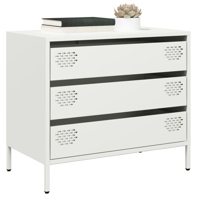 Berkfield Home Sideboard¬†White 68x39x58.5 cm Cold-rolled Steel in White - image 1