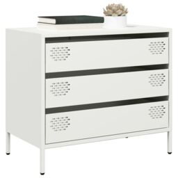 Berkfield Home Sideboard¬†White 68x39x58.5 cm Cold-rolled Steel in White - thumbnail 1