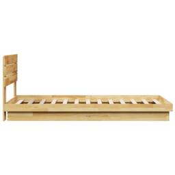 Berkfield Home Bed Frame with Headboard Frame 75x190 cm Small Single Solid Wood Oak in Brown - thumbnail 7