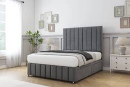 "Sloomy California Coniston Divan Set 4 Drawers-54"" Headboard-Footboard in Dark Grey - Size: King" - thumbnail 3