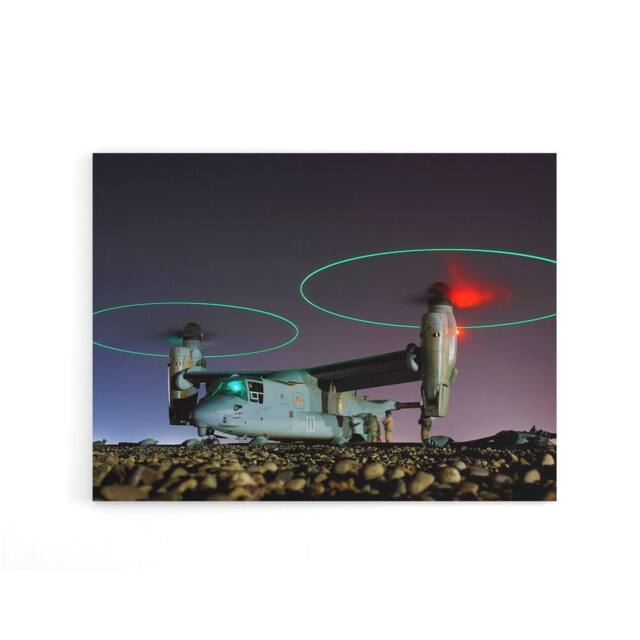 "Artery8 US Navy V 22 Osprey Tritrotor Aircraft Canvas Wall Art Print - Size: W24"" x H32""" - image 1