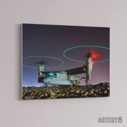 "Artery8 US Navy V 22 Osprey Tritrotor Aircraft Canvas Wall Art Print - Size: W24"" x H32""" - thumbnail 2