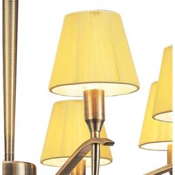 Netlighting Siena Pendant Brass 8 Light E14 Round Amber Cream Shades Amber Crystal in Yellow - thumbnail 6