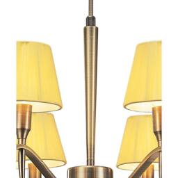 Netlighting Siena Pendant Brass 8 Light E14 Round Amber Cream Shades Amber Crystal in Yellow - thumbnail 3