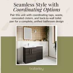 Balterley Bathroom Vanity Basin & WC Unit Left Hand Anthracite 1100mm x 390mm in Grey - thumbnail 7