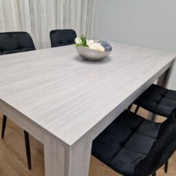 KOSY KOALA Modern Grey Rectangle Dining Table Set With 4 Black Velvet Chairs Dining Room Furniture in Brown - thumbnail 8