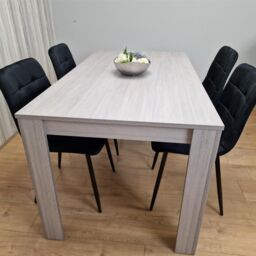 KOSY KOALA Modern Grey Rectangle Dining Table Set With 4 Black Velvet Chairs Dining Room Furniture in Brown - thumbnail 6