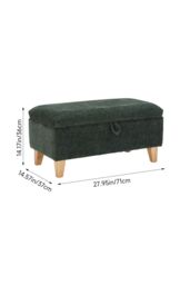 Living and Home Chenille Upholstered Storage Ottoman in Olive - Size: Small - thumbnail 9