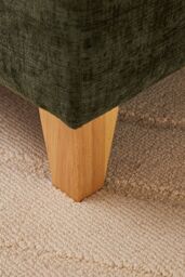 Living and Home Chenille Upholstered Storage Ottoman in Olive - Size: Small - thumbnail 8