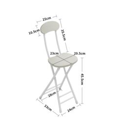 Living and Home 3pcs Set of 70cm Folding Dinging Table & 2 Portable Chairs for Indoor Outdoor Champing in White - thumbnail 6