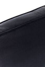 Orsina Three‑Seat Black Velvet Chaise Sofa, Black Velvet Upholstery with Wooden Base, Padded Key‑Style Arms - thumbnail 5