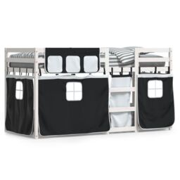 Berkfield Home Bunk Bed without Mattress White&Black 80x200 cm Solid Wood Pine in Black - thumbnail 2