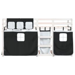 Berkfield Home Bunk Bed without Mattress White&Black 80x200 cm Solid Wood Pine in Black - thumbnail 5