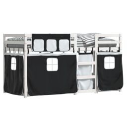 Berkfield Home Bunk Bed without Mattress White&Black 80x200 cm Solid Wood Pine in Black - thumbnail 4