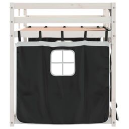 Berkfield Home Bunk Bed without Mattress White&Black 80x200 cm Solid Wood Pine in Black - thumbnail 6