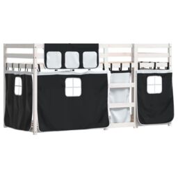 Berkfield Home Bunk Bed without Mattress White&Black 80x200 cm Solid Wood Pine in Black - thumbnail 3