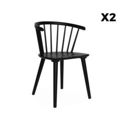 sweeek Pair of chairs in walnut wood & plywood in Black - thumbnail 9