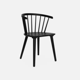 sweeek Pair of chairs in walnut wood & plywood in Black - thumbnail 2