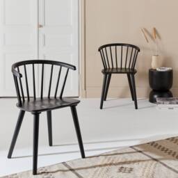 sweeek Pair of chairs in walnut wood & plywood in Black - thumbnail 6