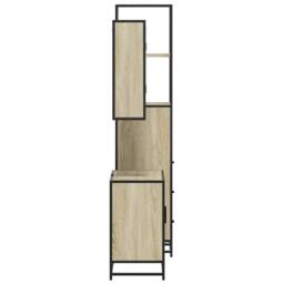 Berkfield Home 3 Piece Bathroom Furniture Set Sonoma Oak Engineered Wood in Brown - thumbnail 6