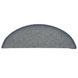 Berkfield Home Carpet Stair Treads 15 pcs Light Grey & Blue 56x17x3 cm - Size: Medium - thumbnail 6