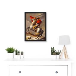 Artery8 Napoleon Bonaparte Emperor France Alps Horse A4 Artwork Framed Wall Art Print in Black - thumbnail 2