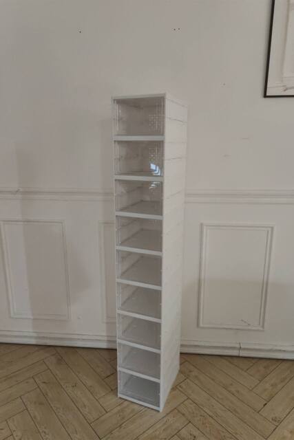 Living and Home 9-Tier Foldable Shoe Cabinet Shoe Storage Box in White - image 1