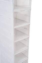 Living and Home 9-Tier Foldable Shoe Cabinet Shoe Storage Box in White - thumbnail 6