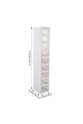 Living and Home 9-Tier Foldable Shoe Cabinet Shoe Storage Box in White - thumbnail 8