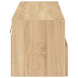 Berkfield Home TV Wall Cabinet Sonoma Oak 100x30x30 cm Engineered Wood in Brown - Size: 100 x 30 x 30 cm - thumbnail 8