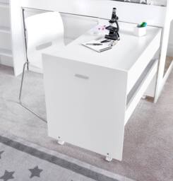 Bedmaster Ersa Mid Sleeper Bed With Desk in White - Size: Single - thumbnail 6