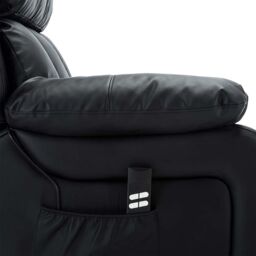 More4Homes Chester Dual Motor Rise Recliner Heat & Massage Bonded Leather Chair in Black - thumbnail 6