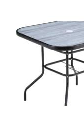 H&O Direct Square Tempered Glass Garden Coffee Table in Grey - thumbnail 6