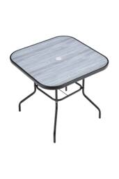 H&O Direct Square Tempered Glass Garden Coffee Table in Grey - thumbnail 5