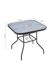 H&O Direct Square Tempered Glass Garden Coffee Table in Grey - thumbnail 2