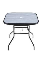 H&O Direct Square Tempered Glass Garden Coffee Table in Grey - thumbnail 4