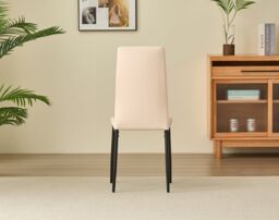 Outdoor Living Emily Leather Comfort Dining Chairs - Champaigne - Set of 4 in Natural - thumbnail 4