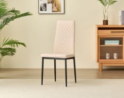 Outdoor Living Emily Leather Comfort Dining Chairs - Champaigne - Set of 4 in Natural - thumbnail 1