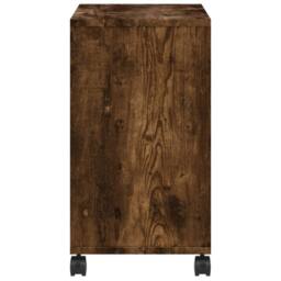 Berkfield Home Side Table with Wheels Smoked Oak 50x30x55 cm Engineered Wood in Brown - Size: 50 x 30 x 55 cm - thumbnail 6