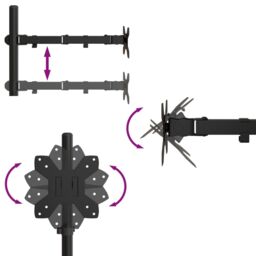 Berkfield Home Monitor Mount Black Steel VESA 75/100 mm - thumbnail 9